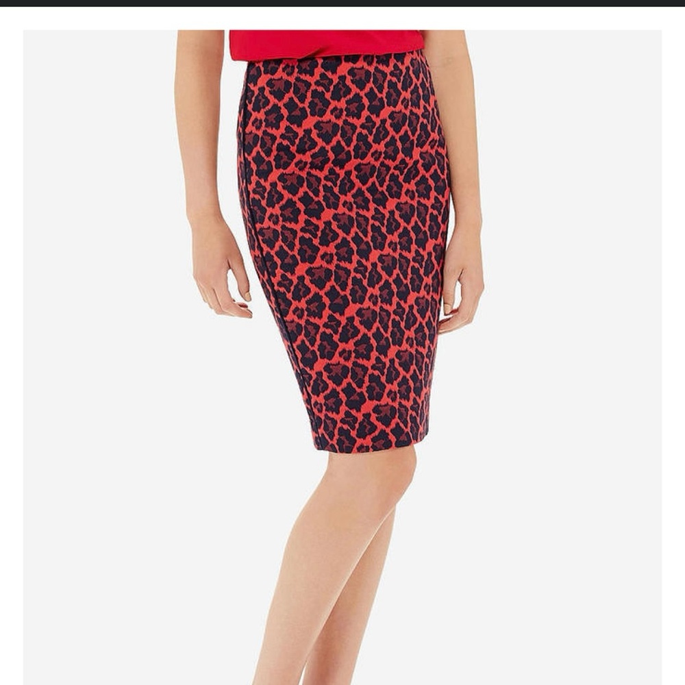 Limited Leopard  Print Pencil Skirt - Red and Black